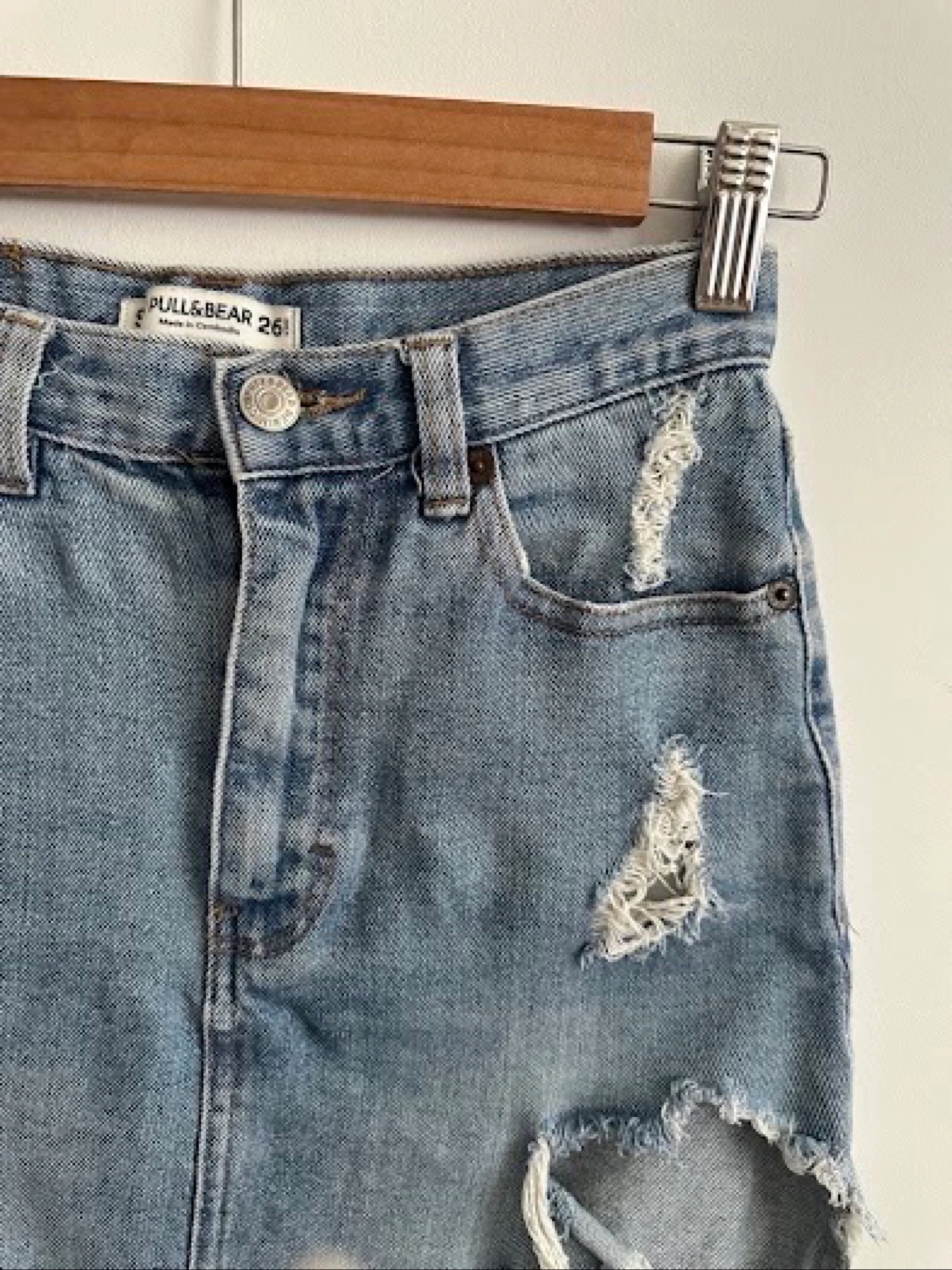 Gebroken spijkerrok Pull&Bear / Distressed denim rok Maat S – photo 4